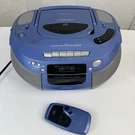 Audiophase Radio Cd Cassette Player Speaker System PR931R Blue W/ Remote Control. Fixed Price $124.99.