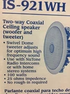Nutone IS921WH Way Ceiling Speaker. Fixed Price $45.00.