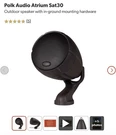 Polk Audio AM3385-A Atrium SAT30 Outdoor Speaker (each). Fixed Price $165.00.