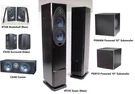 Polk Audio 7.2 Surround Sound System (9 Speakers), Powered Subwoofers Excellent!. Fixed Price $300.00.
