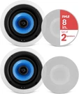 8 In-wall / In-ceiling Speakers, 250W Peak, Hi-fi Stereo Sound, Pivoting Adjust. Fixed Price $132.99.