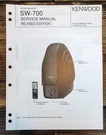 Kenwood SW-700 Subwoofer Service Manual *original*. Fixed Price $19.97.