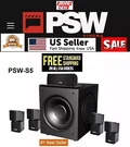 PSW-S5 Cinema 5.1 Digital Hd 1500 Home Theater Surround Sound Speaker System. Fixed Price $188.95.