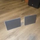 Brookstone Nxt Shelf Speakers Silver Set Of 2. Fixed Price $34.65.