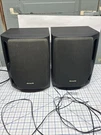 Two Black Aiwa Twin Duct 3 Way Bass Speakers SX-NAV800. Fixed Price $60.00.