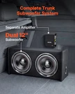 12" 490W Rms Dual Car Subwoofer Amp Package W/ Box Kit. Fixed Price $315.99.