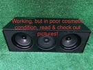 Sonance Cinema Series, Cabinet LCR1, Black, Working, But Poor Cosmetic, Read!. Fixed Price $224.99.