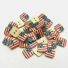 Choose Qty Of Square American Flag 2-HOLE Wood Buttons 5/8" (15MM) Craft (1066). Fixed Price $9.99.