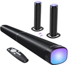 Fhnfhn 100W Bluetooth 5.3 Detachable Soundbar W/ Led Lights, Remote, Hdmi, 3.5MM. Fixed Price $69.69.