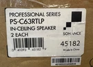 Sonance PS-C63RTLP / 6.5" Low Profile In-ceiling Speaker 45182 (pair). Fixed Price $189.26.