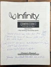 Infinity Overture 3OVTR Speaker Owner / User Manual *original* #1. Fixed Price $19.97.