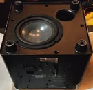 Boston Acoustics Tvee Model 25 Wired Cube Subwoofer Black Metal Type. Fixed Price $30.00.