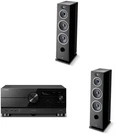 Focal Vestia NO4 Black Floorstanding Speakers, Pair, With RX-A6A Receiver Bundle. Fixed Price $5019.99.