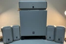 Yamaha YST-SW010 Silver 5.1 Speaker System Subwoofer, Center, 4 Satellites. Fixed Price $45.00.