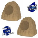 Theater Solutions Brown Outdoor Rock 2 Speaker Set With 8" Woofers For Yard. Fixed Price $152.99.