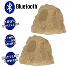 Theater Solutions Wireless 120W Rechargeable Bluetooth Rock Speaker Pair Sand. Fixed Price $39.99.