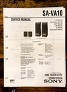 Sony SA-VA10 Speaker Service Manual *original*. Fixed Price $14.97.