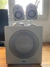 Klipsch Ifi W/ Two RSX-3 Silver Speaker System Subwoofer, Ipod Dock & Remote. Fixed Price $249.00.