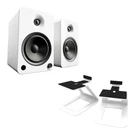 Kanto YU6 Powered Bookshelf With SE6 Elevated Desktop Stands. Fixed Price $679.98.