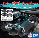 2X 6'' Car Hifi Coaxial Audio Music Stereo Full Range Frequency Speakers. Fixed Price $36.46.