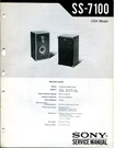 Sony Model SS-7100 2-WAY Speaker System Service Manual. Fixed Price $9.49.