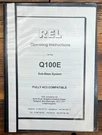 Rel Q100E Subwoofer Owner / User Manual *original*. Fixed Price $29.97.