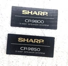 Pair Sharp CP-9850 CP-9800 Speaker Front Cabinet Badges Labels / Logo. Fixed Price $9.95.