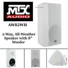 Mtx Audio 2-WAY All Weather Speaker 8" Woofer Patio Pool Outdoor White AW82WH. Fixed Price $279.89.