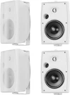 800W Waterproof Bluetooth Outdoor Speakers - 4 White Wall Mount. Fixed Price $333.99.