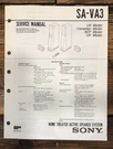 Sony SA-VA3 Speaker Service Manual *original*. Fixed Price $14.97.
