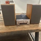 Onkyo R-805X Radio Am/fm Tuner Amplifier W/ Pair D-062AX Speakers (tested). Fixed Price $199.00.