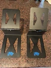 Monoprice (mp) Tilted Metal Desktop Bookshelf Speaker Stand Risers - Pair Black. Fixed Price $19.99.