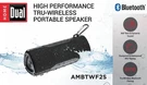 Dual AMBTWF2S Tru-wireless Portable Bluetooth Speaker, Waterproof, Black. Fixed Price $15.00.