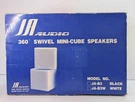 Audio JA-B3 Mini-cube Surround 360 Swivel Speaker Pair, Black.. Fixed Price $50.00.