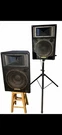 Yamaha (2) S1151V 500-1000 Two-way Passive Speakers Tripod (1) Club Travel. Fixed Price $200.00.