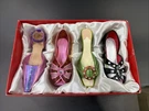 Vtg Jc Penney Ladies Shoes Heels Christmas Ornaments Set Of 4 W/ Original Box. Fixed Price $16.20.
