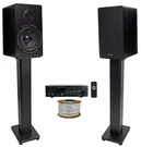 Rockville Bluamp 90 Bluetooth Home Audio RECEIVER+(2) 6.5" Black Speakers+stands. Fixed Price $259.80.