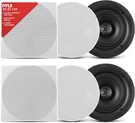 8.0" Ceiling Wall Mount Speakers Pair Of 2-WAY Full Range Sound Stereo. Fixed Price $116.99.