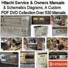 Hitachi Service Manuals, Owners, Schematics, Custom Repair, Pdf Computer Dvd. Fixed Price $12.97.