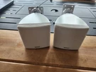 Cube By Rockville Pair Of 3.5" White Home Theater Wall Speakers+swivel Brackets. Fixed Price $50.00.