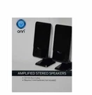 Onn Amplified Stereo Speakers Universal 3.5MM Input Lightweight Compact New!. Fixed Price $12.99.
