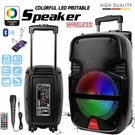 Dazone 8" Portable Bluetooth Party Speaker With Mic & Wheels. Fixed Price $57.19.