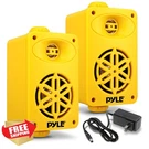Pyle PDWRBT36YL Outdoor Bluetooth Speakers, 200W Pair, Yellow. Fixed Price $104.99.