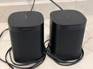 Sonos One Gen (A100) Smart Speaker Pair Black Both W/ Power Cables -tested. Fixed Price $230.00.