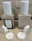Sonos Era 100 Wireless Smart Speaker Sold As Pair With Wall Brackets. Fixed Price $340.00.