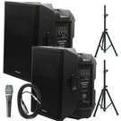 2X Warzone WPTS15 2500W Bluetooth Powered Speakers + Adjustable Pa Stands. Fixed Price $699.99.