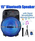 Audioboxusa ABX-15S05 15" Bluetooth Speaker, Wireless Mic, Led, Usb, Fm, Stand. Fixed Price $351.99.