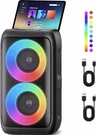 Pwbslai T-08 Portable Bluetooth Karaoke System, Multicolor Lights, Microphones. Fixed Price $33.00.