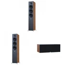 Elac Debut 3.0 Walnut 5.25 Inch Towers With Center. Fixed Price $1302.30.