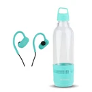 Aiwa Water Bottle With Speaker And Earphone Bundle - 400ML 13.5 Ounces, Teal. Fixed Price $69.18.